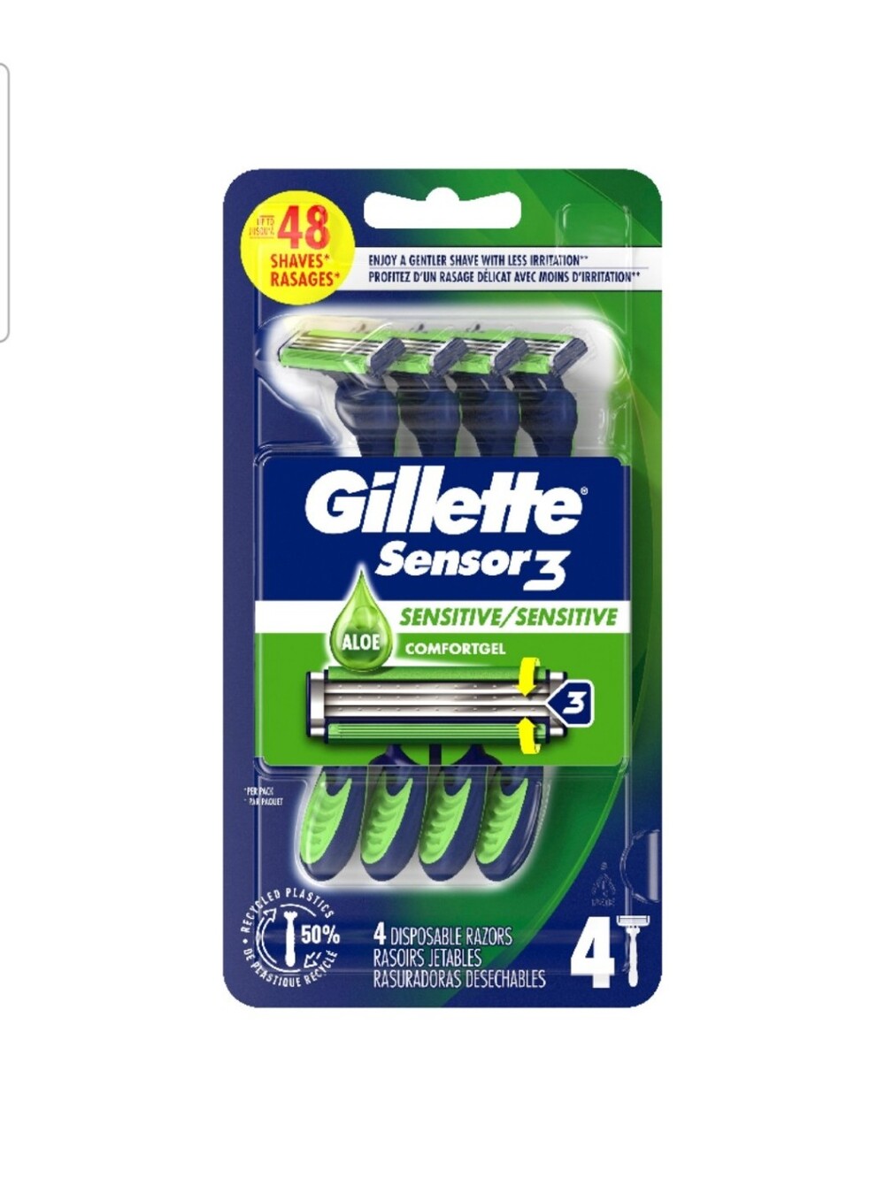 ⭐4/$15 Gillette Sensor3 Sensitive 3-Blade Disposable Razor - Picture 6 of 13